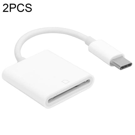 Type-C SD Card Adapter for Everyday Device File Transfers - compact white USB-C SD card reader for photos and backups