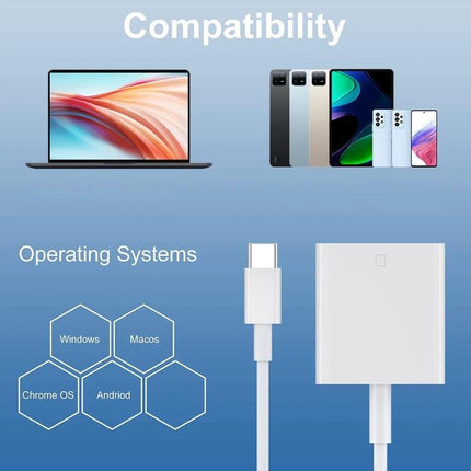 Type-C SD Card Adapter for Everyday Device File Transfers — USB-C SD adapter compatible with laptops, phones and major OS (Windows, macOS, Chrome OS, Android)