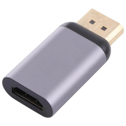 4K 60Hz HDMI Female to DisplayPort Male Adapter for Monitors compact adapter showing HDMI female port and DisplayPort male connector for 4K video
