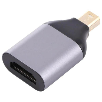 Portable HDMI to Mini DisplayPort Adapter for Device Connections - compact aluminum HDMI to Mini DisplayPort converter for laptops and projectors