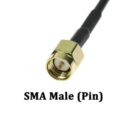 7dBi High Gain 4G LTE Antenna for Improved Signal Reception SMA male pin cable close-up for boosting weak signal
