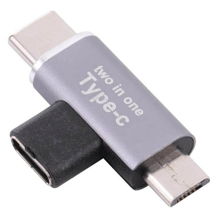 USB-C Converter with Micro USB Adapter for Device Connections - two-in-one aluminum Type-C to Micro USB connector for file transfer and device charging