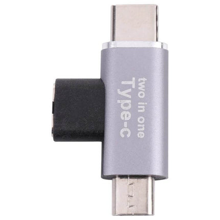 USB-C Converter with Micro USB Adapter for Device Connections, compact aluminum two-in-one Type-C to Micro USB connector