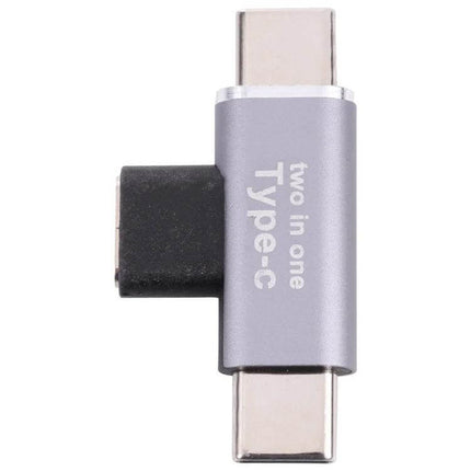 USB-C Female to Male Adapter for Connecting Devices - compact silver two-in-one Type-C adapter with anti-oxidation plugs for charging and data transfer