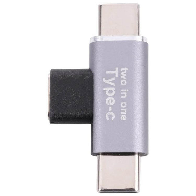 USB-C Female to Male Adapter for Connecting Devices - compact silver two-in-one Type-C adapter with anti-oxidation plugs for charging and data transfer