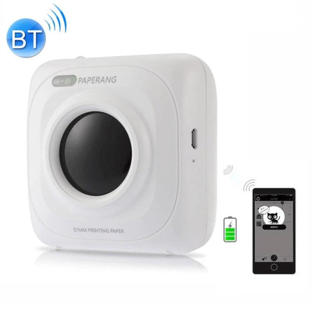 PAPERANG P1 Portable Printer for Travel Photo Printing - compact white Bluetooth mobile photo printer for on‑the‑go prints