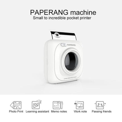PAPERANG P1 Portable Printer for Travel Photo Printing compact white pocket printer with Bluetooth printing photos on the go