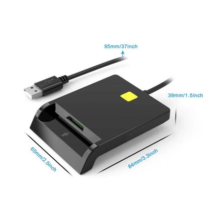 Rcoketek Smart Card Reader for SIM and Bank Cards compact USB reader with dimensions 95mm x84mm x39mm, SIM and bank card slot for Windows PCs