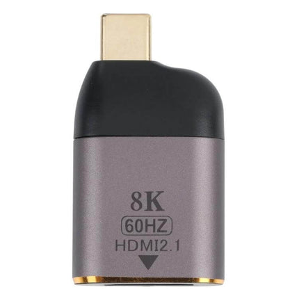 HDMI Female to USB-C Adapter for High-Definition Video Connections — compact 8K 60Hz HDMI 2.1 adapter for USB-C laptops to HDMI monitors and TVs
