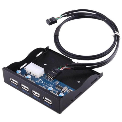 Front Panel USB Hub with Four Ports for 3.5 Inch Floppy Drive Bay — front-panel 4-port USB 2.0 hub for easy plug-and-play desktop connectivity
