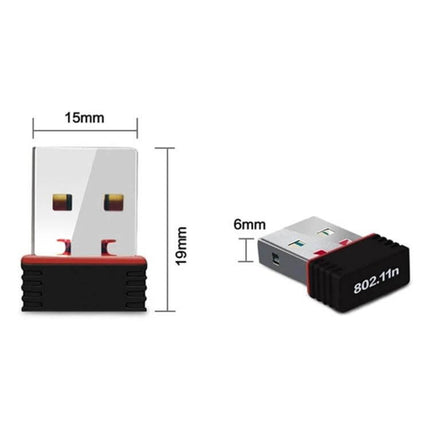 Compact USB WiFi Adapter for Easy Wireless Connectivity at Home - ultra-compact USB WiFi dongle showing 19mm x 15mm dimensions