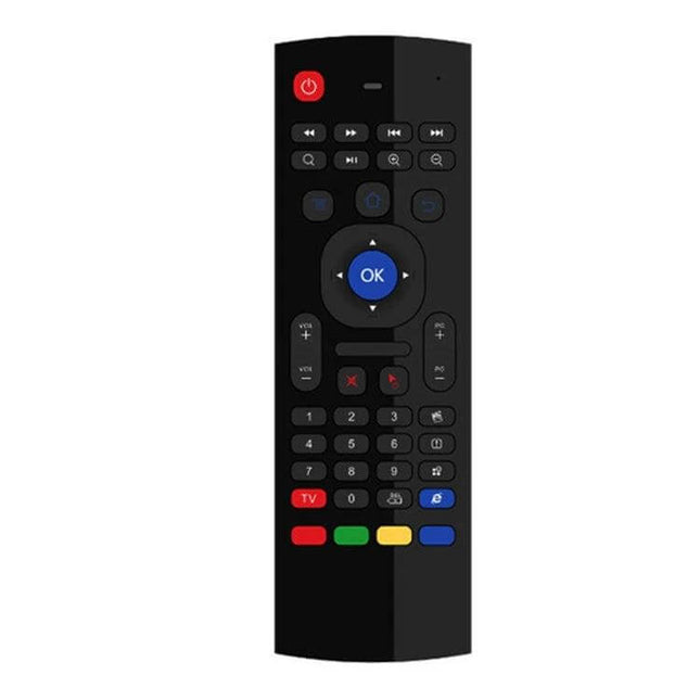 Wireless Air Mouse Remote with Voice Control and Keyboard black ergonomic 6-axis air mouse remote with full keyboard and voice input for smart TV