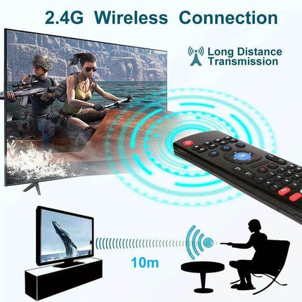 Wireless Air Mouse Remote with Voice Control and Keyboard - 2.4G wireless connection, 10m long-distance transmission for TV, gaming, presentations