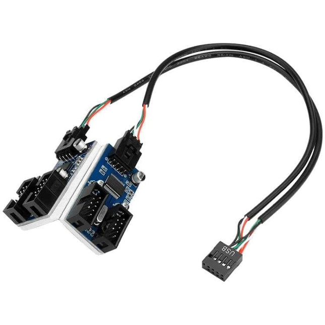 Rocketek USB 2.0 Hub Adapter for One-to-Four Splitting - compact USB 2.0 splitter board with one cable and four female ports for peripherals