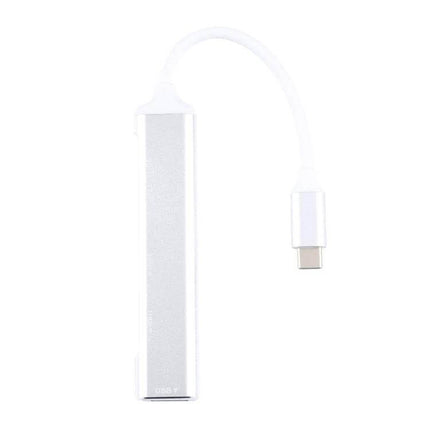 USB-C Multi-Port Hub with SD Card Reader and USB Ports slim silver hub with Type-C cable for photographers and mobile professionals