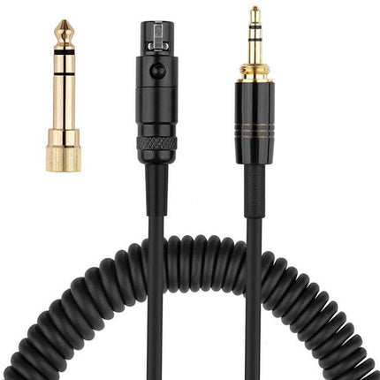 Audio Replacement Cable for AKG Q701 and Pioneer HDJ-2000 coiled 3.5mm to mini-XLR headphone replacement cable with gold adapters