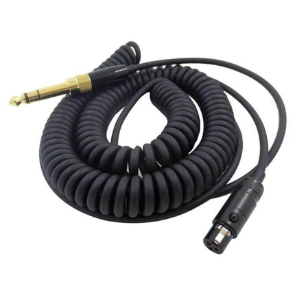 Audio Replacement Cable for AKG Q701 and Pioneer HDJ-2000 coiled 3.5mm to mini-XLR replacement cable for headphones, black, durable