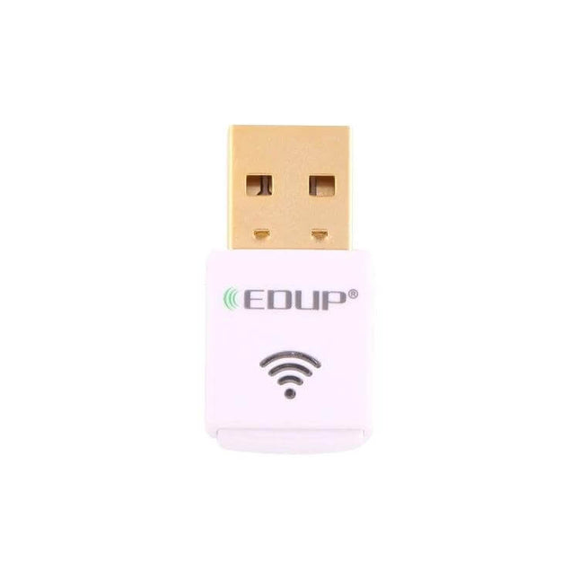 EDUP Mini Dual-Band Wireless USB Adapter for Laptops and PCs white compact USB WiFi dongle plug-and-play for improved 2.4GHz and 5.8GHz connectivity