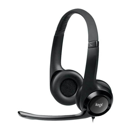 Logitech Wired Headset With Noise Cancelling Mic For Calls, USB-A plug-and-play headset with boom mic for clear remote work calls