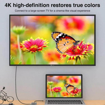Multi-Port 14-in-1 Type-C Docking Station with Wireless Charging and HDMI Support connecting laptop to 4K TV for vivid display and charging