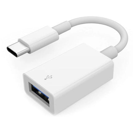 USB-C Adapter for Connecting Devices to Phones Daily - white USB-C to USB-A OTG adapter for keyboards, mice, and drives, plug-and-play