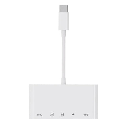 USB-C Adapter for Daily Device Connections and Data Transfer white multiport adapter for charging, file access and peripherals while traveling or working remotely