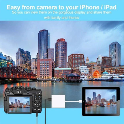 Adapter for Connecting USB Devices to Your Phone on the Go - plug and play 8‑pin camera to phone file transfer with keyboard support