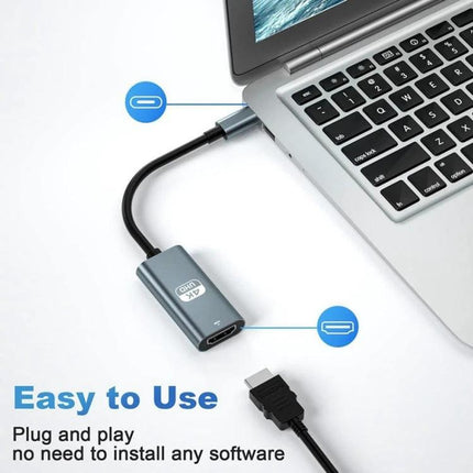 USB-C Adapter for Connecting Devices to HDTV in Daily Use - plug-and-play HDMI mirror from laptop or phone for photos, videos, presentations