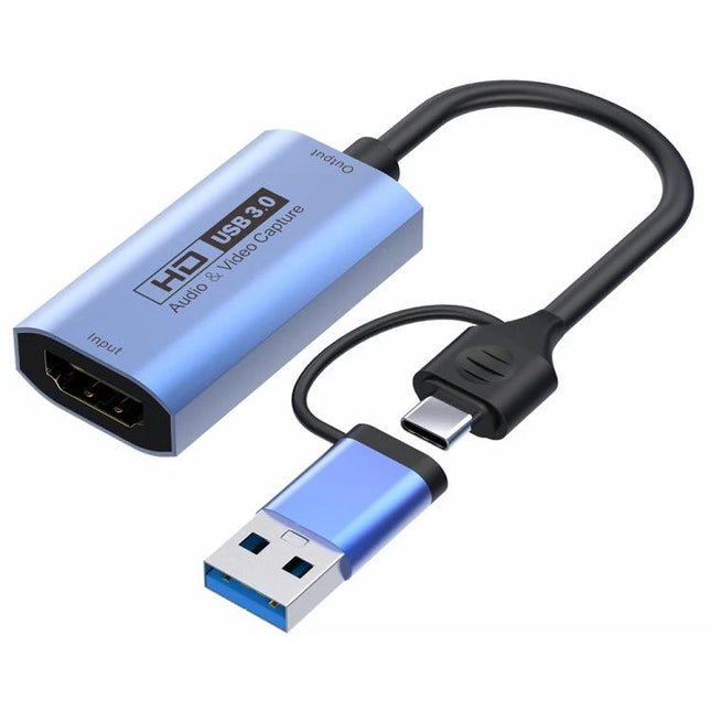 High-Definition Video Capture Card for HDMI and USB-C Use - compact USB‑3.0 HDMI to USB‑C capture adapter for streaming, recording, and online teaching