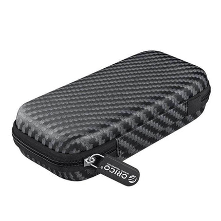 Orico Durable EVA Storage Bag for M.2 Hard Drive Protection — compact carbon-fiber textured zip case for safe transport