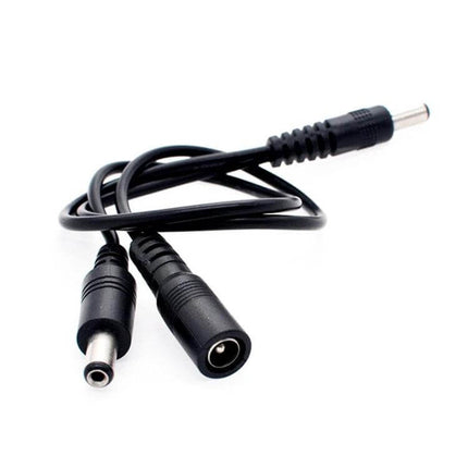 Versatile DC Power Connection Cable with Male and Female Ends, 0.3m - short all-copper core DC power cable with male and female barrel connectors