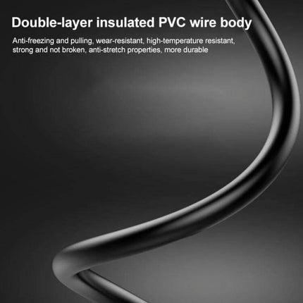 Versatile DC Power Connection Cable with Male and Female Ends, 0.3m showing double-layer insulated PVC wire body and all-copper core for durable short connections