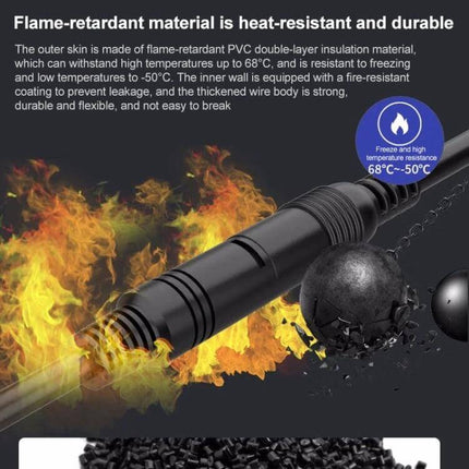 Versatile DC Power Connection Cable with Male and Female Ends, 0.3m flame-retardant PVC short cable with male and female DC connectors for tight spaces