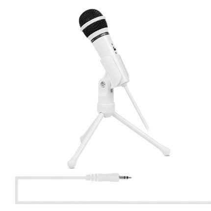 Microphone for Everyday Video Calls and Online Streaming Sessions - white condenser desktop mic on tripod for Zoom, Twitch and streaming