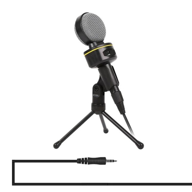 Mic for Daily Video Calls and Live Broadcasts at Home - compact condenser microphone on desktop tripod reducing background noise for clear voice