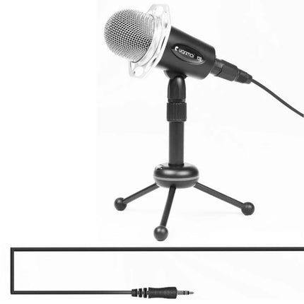 Microphone for Everyday Online Chats and Home Recording on compact tripod, condenser mic with cable for Zoom, Teams and casual streaming