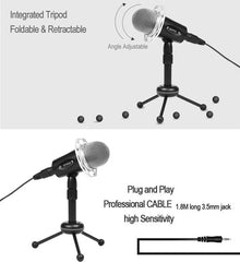 High-Quality Condenser Microphone for Live Streaming and Online Communication