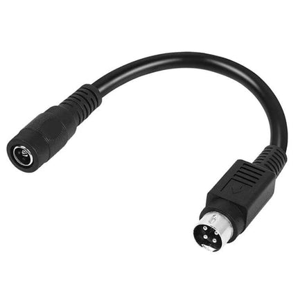 Short 4 Pin DIN to DC Power Adapter Cable, 15cm Length - compact 15cm cable for connecting 4-pin DIN devices to DC power