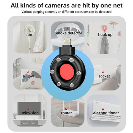 Portable Infrared Scanner for Detecting Hidden Cameras in Hotels - compact 8-pin infrared detector for hotel room sweep