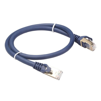 Flat 1 Meter CAT8 Ethernet Cable for Narrow Space Networks - slim blue flat Ethernet patch cable for tight gaps behind furniture