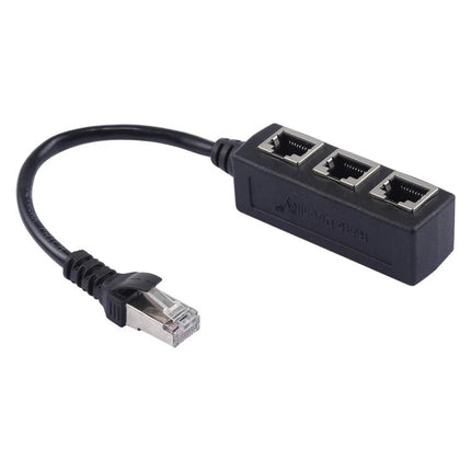 RJ45 Ethernet Splitter for Connecting Multiple Devices, 3 Ports - compact 1-to-3 RJ45 network splitter for home or office