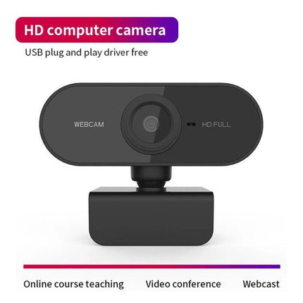 High-Definition USB Webcam with Microphone for Online Meetings — 1080p HD USB webcam with built-in mic for video conferencing and online classes