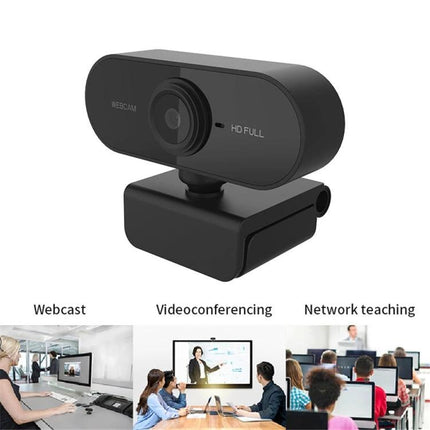High-Definition USB Webcam with Microphone for Online Meetings — 1080p HD USB webcam with built-in mic for videoconferencing and online classes