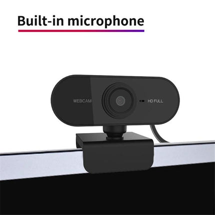 High-Definition USB Webcam with Microphone for Online Meetings — 1080p HD webcam with built-in microphone, USB plug-and-play for remote work and virtual meetings