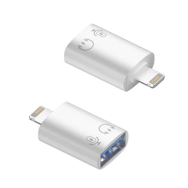 OTG Adapter for Everyday File Transfers on Trips and at Home - compact aluminum Lightning-to-USB OTG adapter for phones and tablets