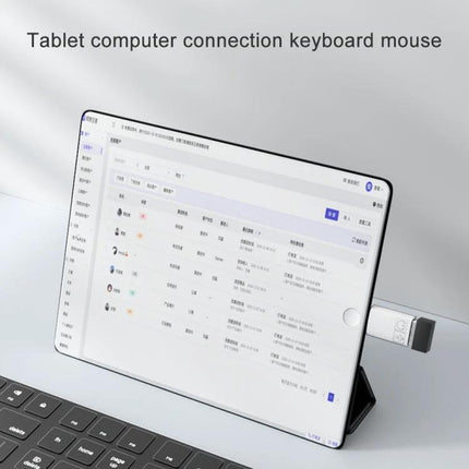 OTG Adapter for Everyday File Transfers on Trips and at Home plugged into tablet showing file list and USB drive
