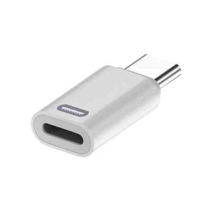 Compact USB Adapter for Everyday Device Connections at Home - white USB-C to USB-A charging and data transfer adapter