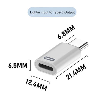 Compact USB Adapter for Everyday Device Connections at Home - compact Lightning-to-Type-C adapter with dimensions 21.4x12.4x6.8mm for charging and data transfer