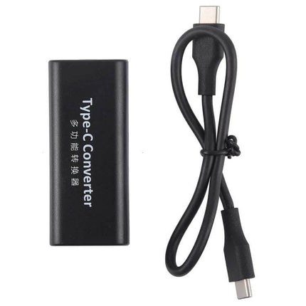 USB-C to DC Power Adapter with 30cm Cable for Charging Devices - black Type-C converter and 30cm USB-C cable for laptops and tablets