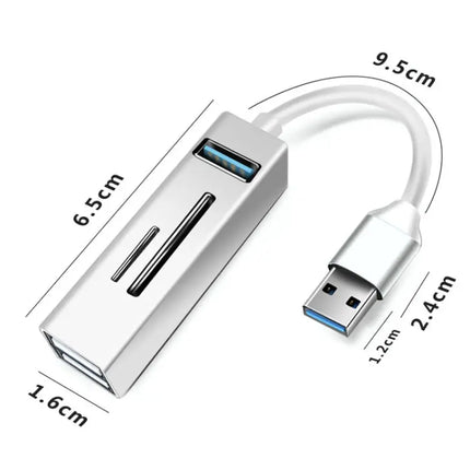 Multi-Functional USB 3.0 Hub for Connecting Peripherals and Memory Cards